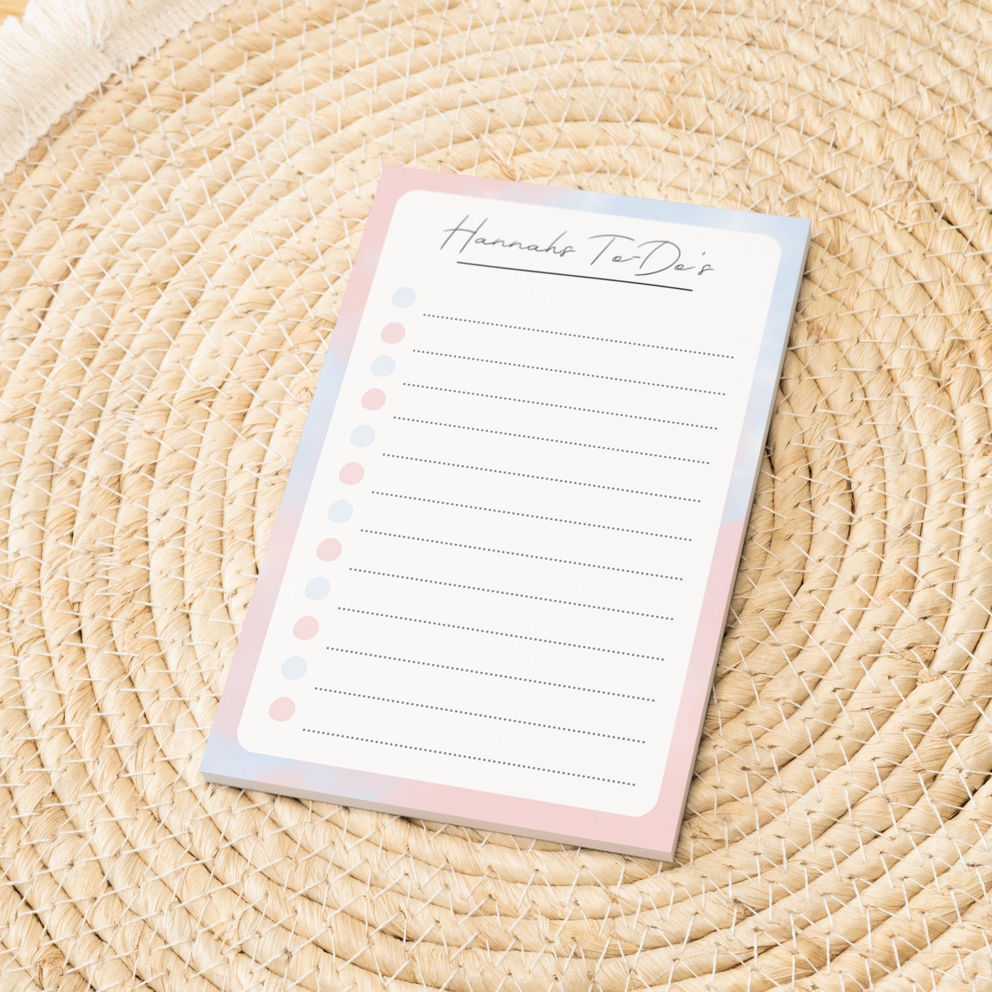 Notizblock Office Design, 10x15 cm, 50 Blatt mit Leimbindung, personalisierbar mit Namen, Handmade, Schreibwaren Büro