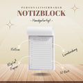 Notizblock Office Design, 10x15 cm, 50 Blatt mit Leimbindung, personalisierbar mit Namen, Handmade, Schreibwaren Büro