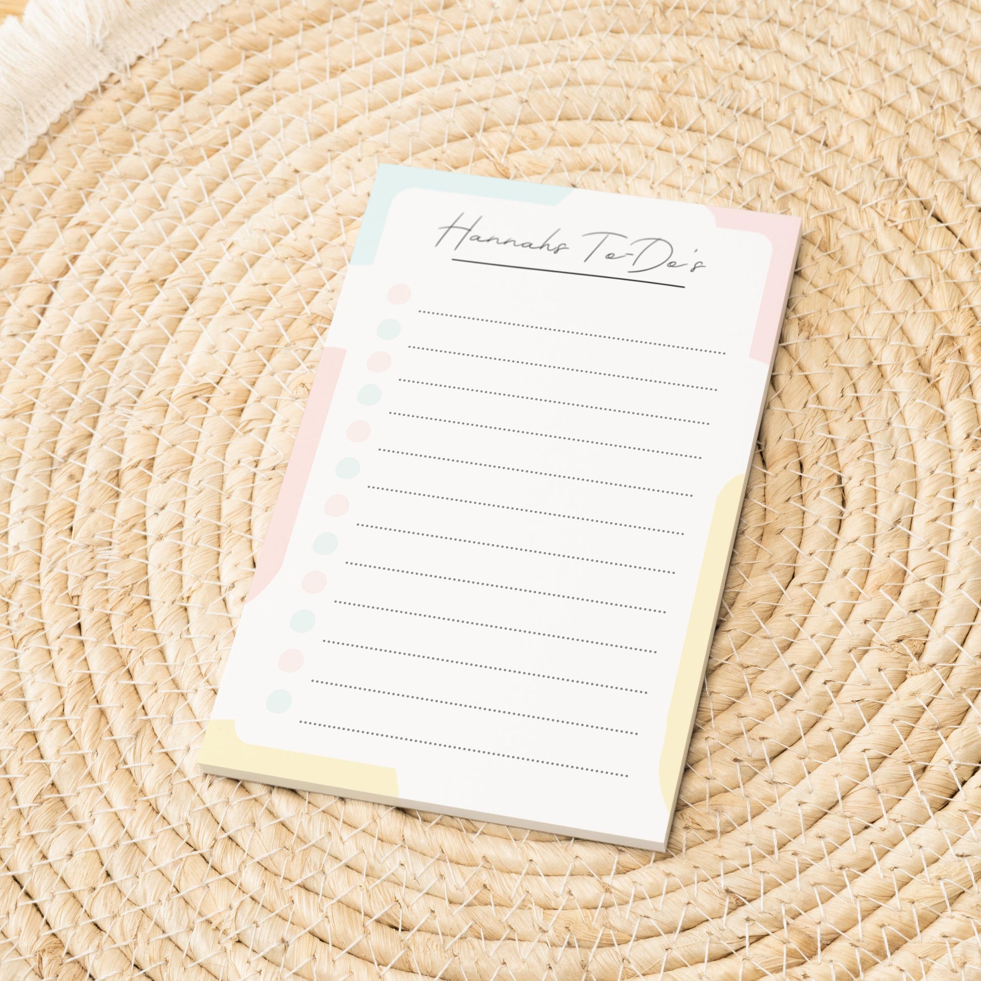 Notizblock Office Design, 10x15 cm, 50 Blatt mit Leimbindung, personalisierbar mit Namen, Handmade, Schreibwaren Büro