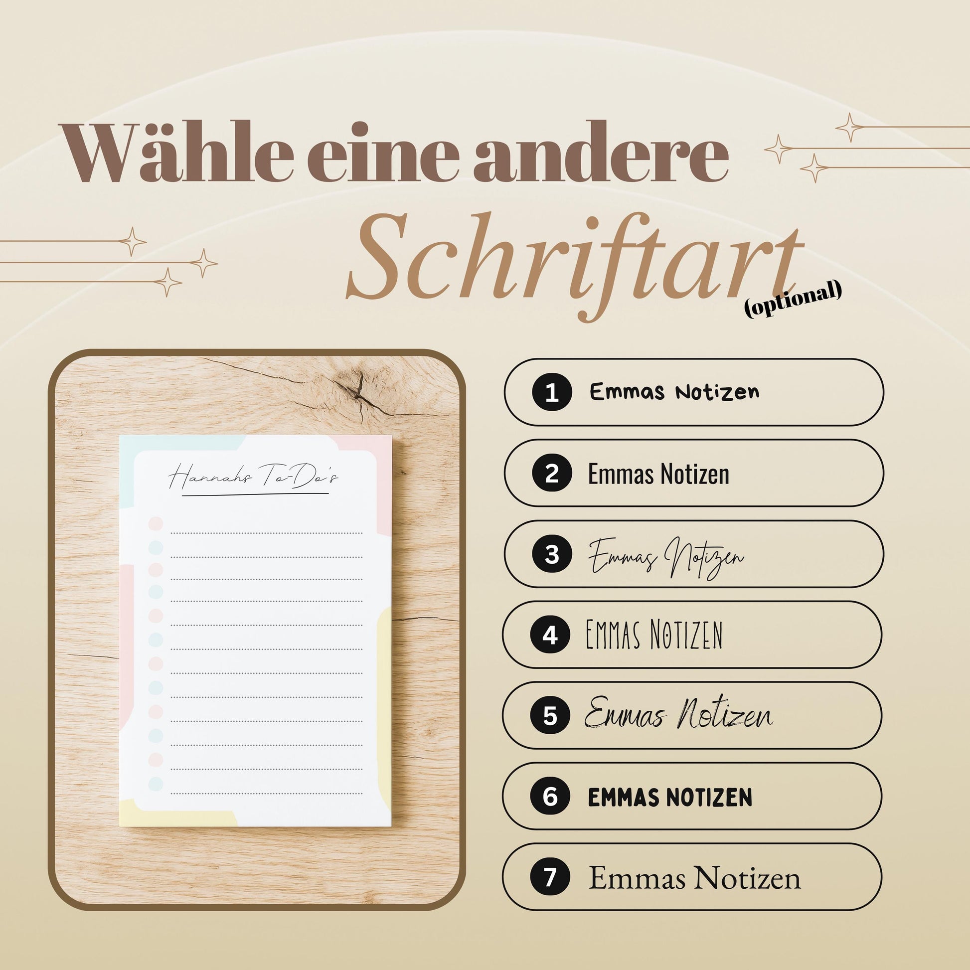 Notizblock Office Design, 10x15 cm, 50 Blatt mit Leimbindung, personalisierbar mit Namen, Handmade, Schreibwaren Büro