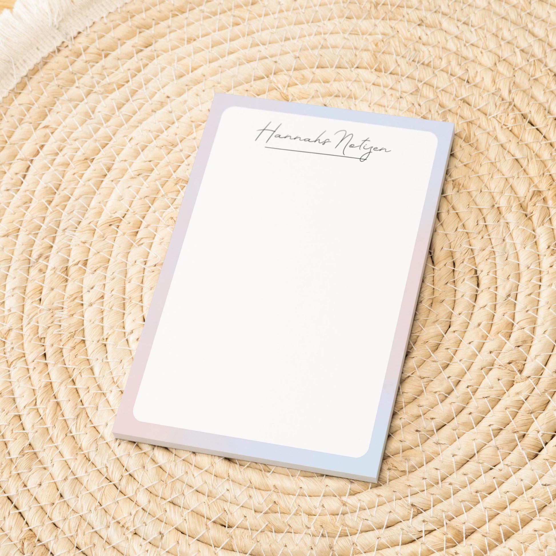 Notizblock Office Design, 10x15 cm, 50 Blatt mit Leimbindung, personalisierbar mit Namen, Handmade, Schreibwaren Büro