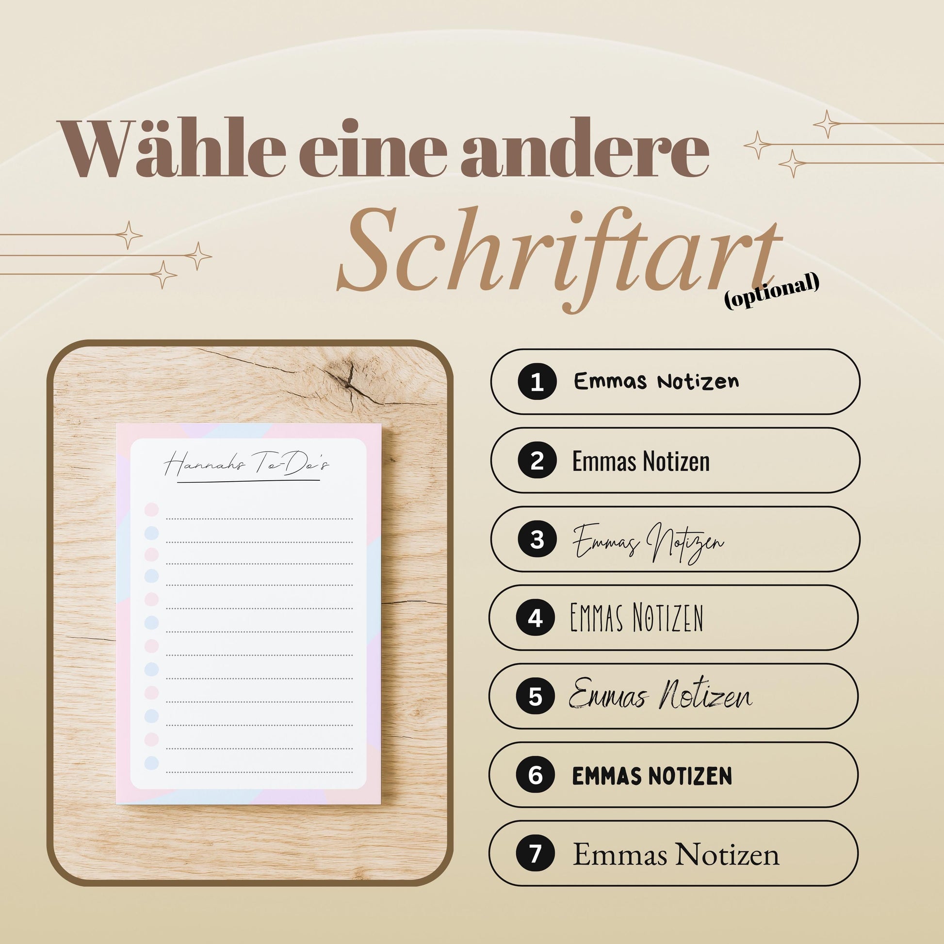 Notizblock Office Design, 10x15 cm, 50 Blatt mit Leimbindung, personalisierbar mit Namen, Handmade, Schreibwaren Büro