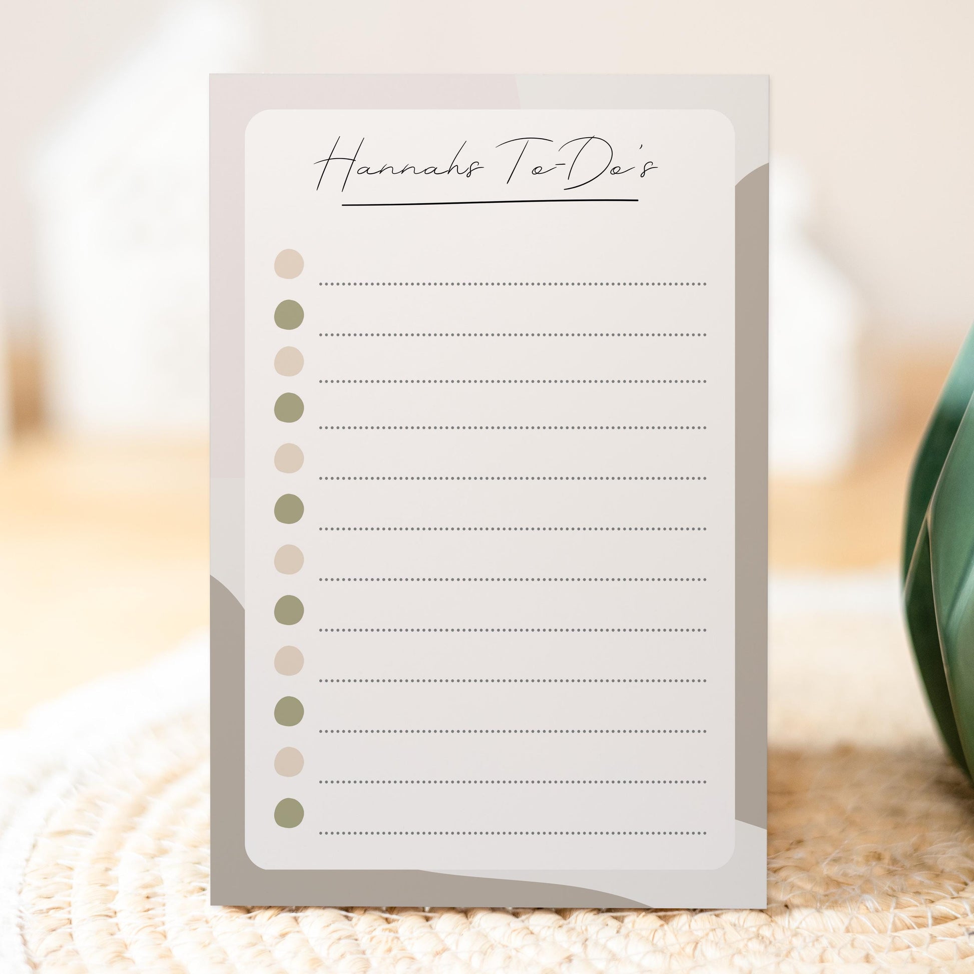 Notizblock Office Design, 10x15 cm, 50 Blatt mit Leimbindung, personalisierbar mit Namen, Handmade, Schreibwaren Büro