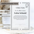 Schwester Urkunde Poster, personalisierbar mit Namen + Text, Massivholzrahmen, verschiedene Größen, Einrahmservice, Geschenk Schwester
