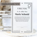 Mama Urkunde Poster, personalisierbar mit Namen + Text, Massivholzrahmen, verschiedene Größen, Einrahmservice, Geschenk Mutter