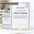 Onkel Urkunde Poster, personalisierbar mit Namen + Text, Massivholzrahmen, verschiedene Größen, Einrahmservice, Geschenk Onkel