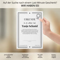 Tante Urkunde Poster, personalisierbar mit Namen + Text, Massivholzrahmen, verschiedene Größen, Einrahmservice, Geschenk Tante