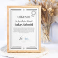 Patentante Urkunde Poster, personalisierbar mit Namen + Text, Massivholzrahmen, verschiedene Größen, Einrahmservice, Geschenk Patentante