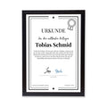 Kollege Urkunde Poster, personalisierbar mit Namen + Text, Massivholzrahmen, verschiedene Größen, Einrahmservice, Geschenk Kollege
