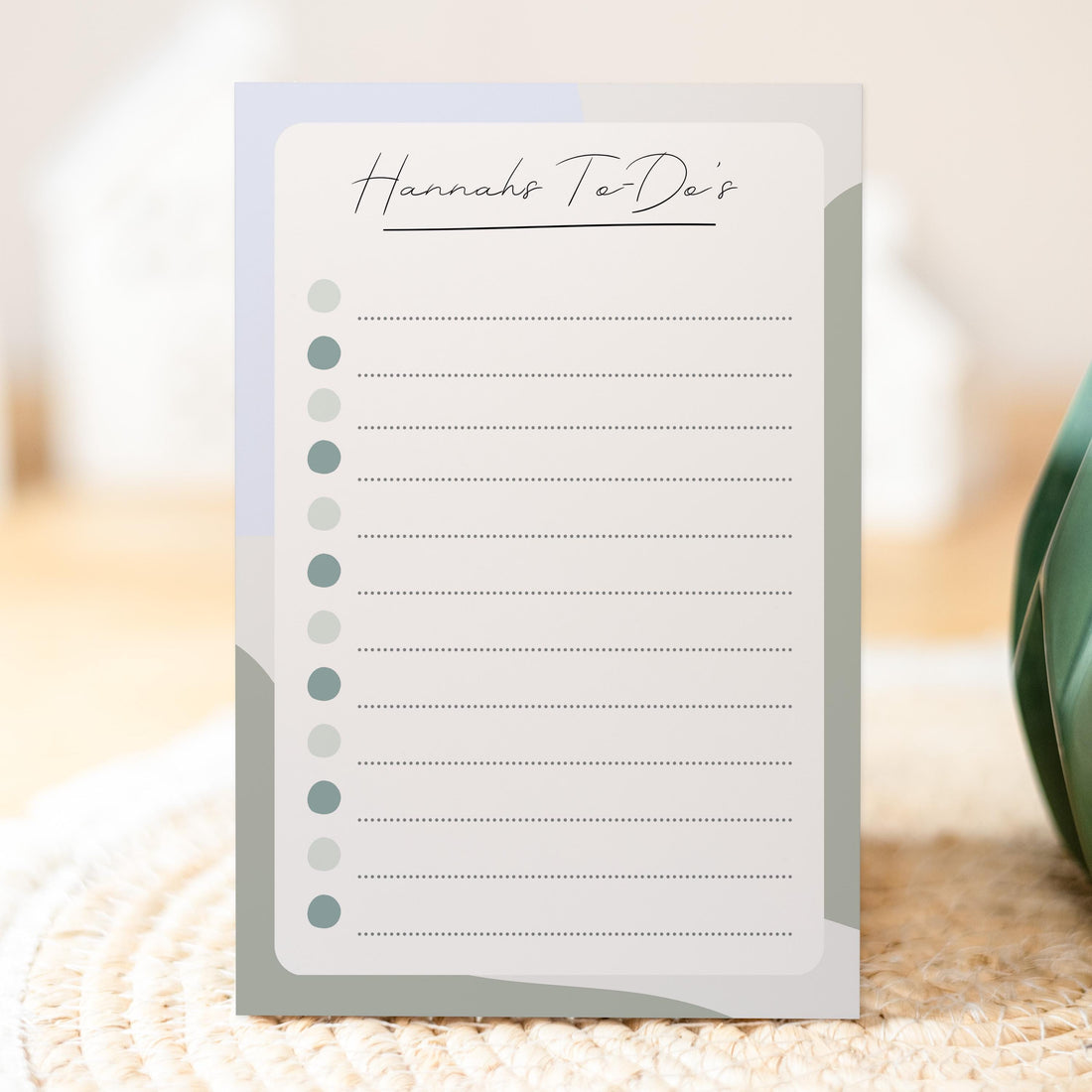 Notizblock Office Design, 10x15 cm, 50 Blatt mit Leimbindung, personalisierbar mit Namen, Handmade, Schreibwaren Büro