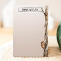 Notizblock Baum Maus Design, 10x15 cm, 50 Blatt mit Leimbindung, personalisierbar mit Namen, Handmade