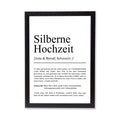 Silbernehochzeit Definition Poster personalisierbar mit Namen Silberhochzeit Poster Geschenk Poster Silberhochzeitsgeschenk Definition