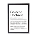 Goldenehochzeit Definition Poster personalisierbar mit Namen Goldenehochzeit Poster Geschenk Poster Goldenehochzeitsgeschenk Definition