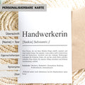 Handwerkerin Definition A6 Karte personalisierbar mit Namen Beruf Handwerkerin Geschenk Geburtstag Grußkarte Klappkarte Umschlag