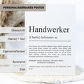 Handwerker Definition Poster personalisierbar mit Namen Beruf Poster Handwerker Geschenk Einzug Geburtstag Geschenk Handwerker Poster Beruf