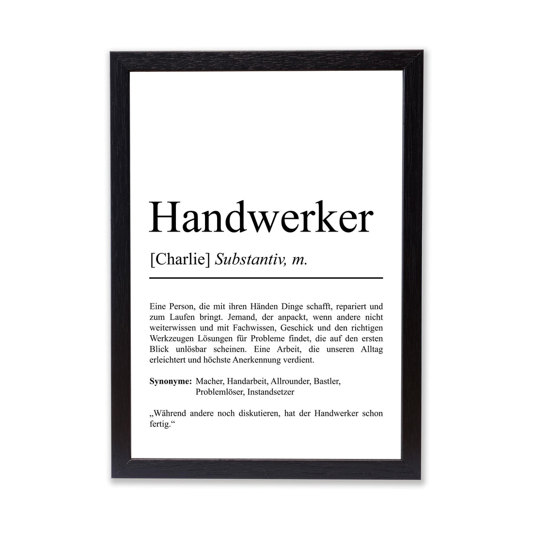 Handwerker Definition Poster personalisierbar mit Namen Beruf Poster Handwerker Geschenk Einzug Geburtstag Geschenk Handwerker Poster Beruf