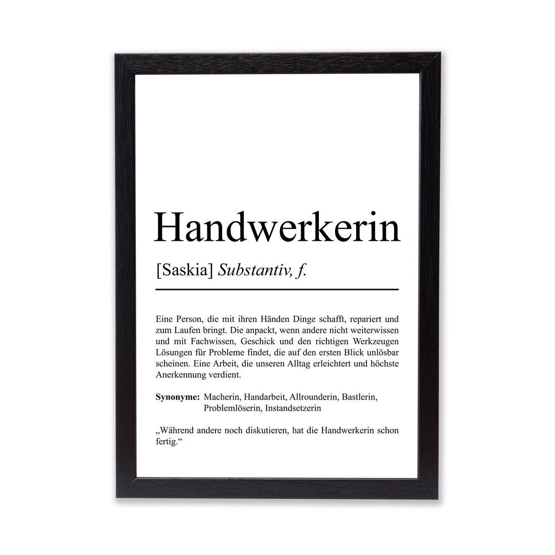 Handwerker Definition Poster personalisierbar mit Namen Beruf Poster Handwerker Geschenk Einzug Geburtstag Geschenk Handwerker Poster Beruf