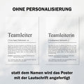 Teamleiterin Definition Poster personalisierbar mit Namen Beruf Poster Geschenk Teamleiterin Poster wahlweise mit Rahmen